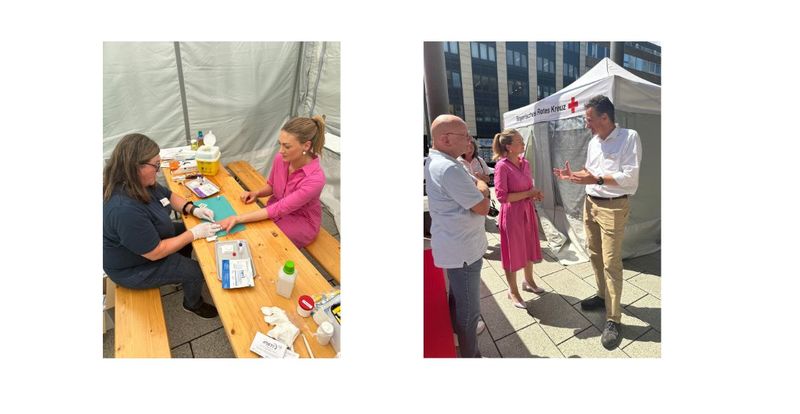 Foto Stimmkreisbüro: Gesundheitsministerin Judith Gerlach bei der Hepatitis C-Testaktion