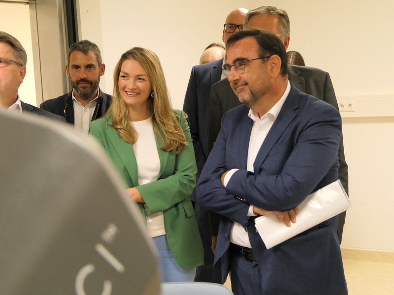 © Stimmkreisbüro Judith Gerlach: Gesundheitsminister Klaus Holetschek und Digitalministerin Judith Gerlach im Klinikum Aschaffenburg-Alzenau